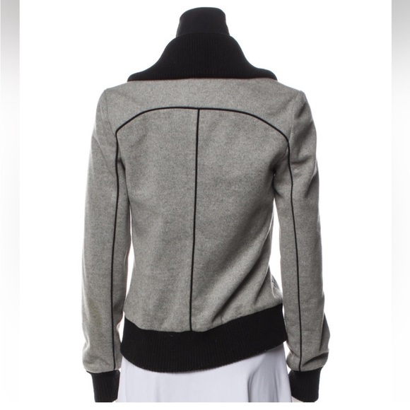 Veronica Beard coat felted wool cashmere bomber jacket gray black scuba Dickey - Picture 8 of 9